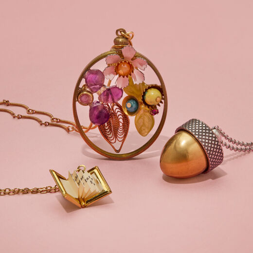 Amethyst floral window necklace by Joli